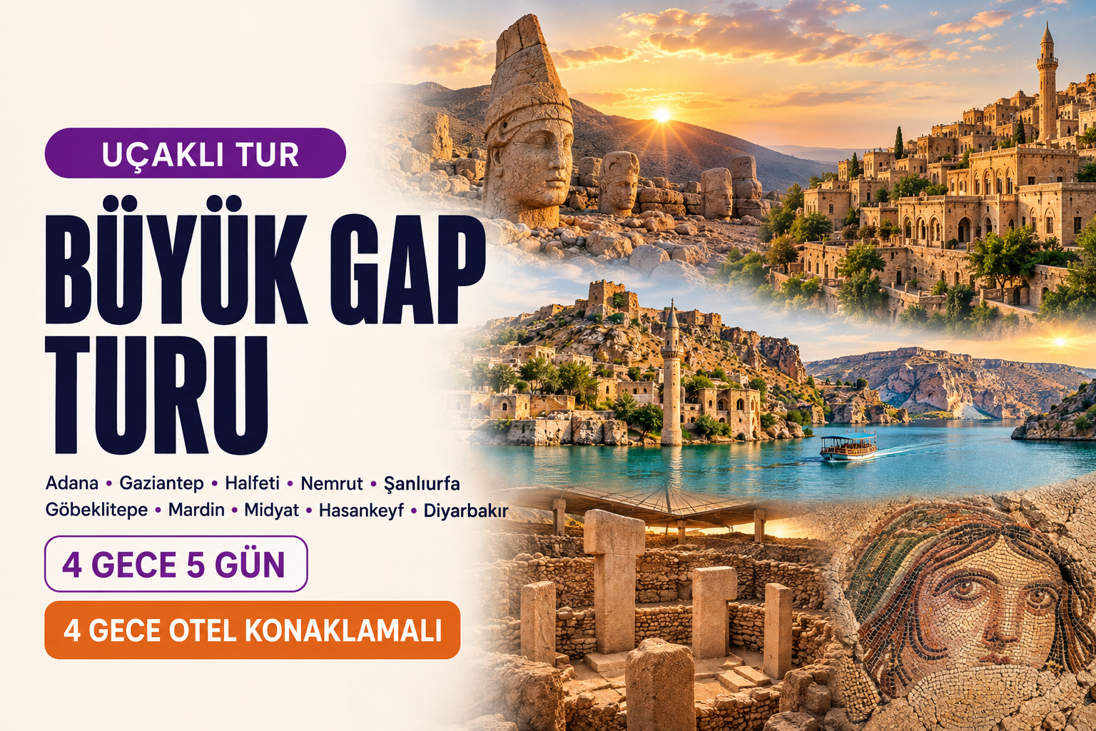 Uçaklı Büyük Gap Turu  4 Gece 5 Gün