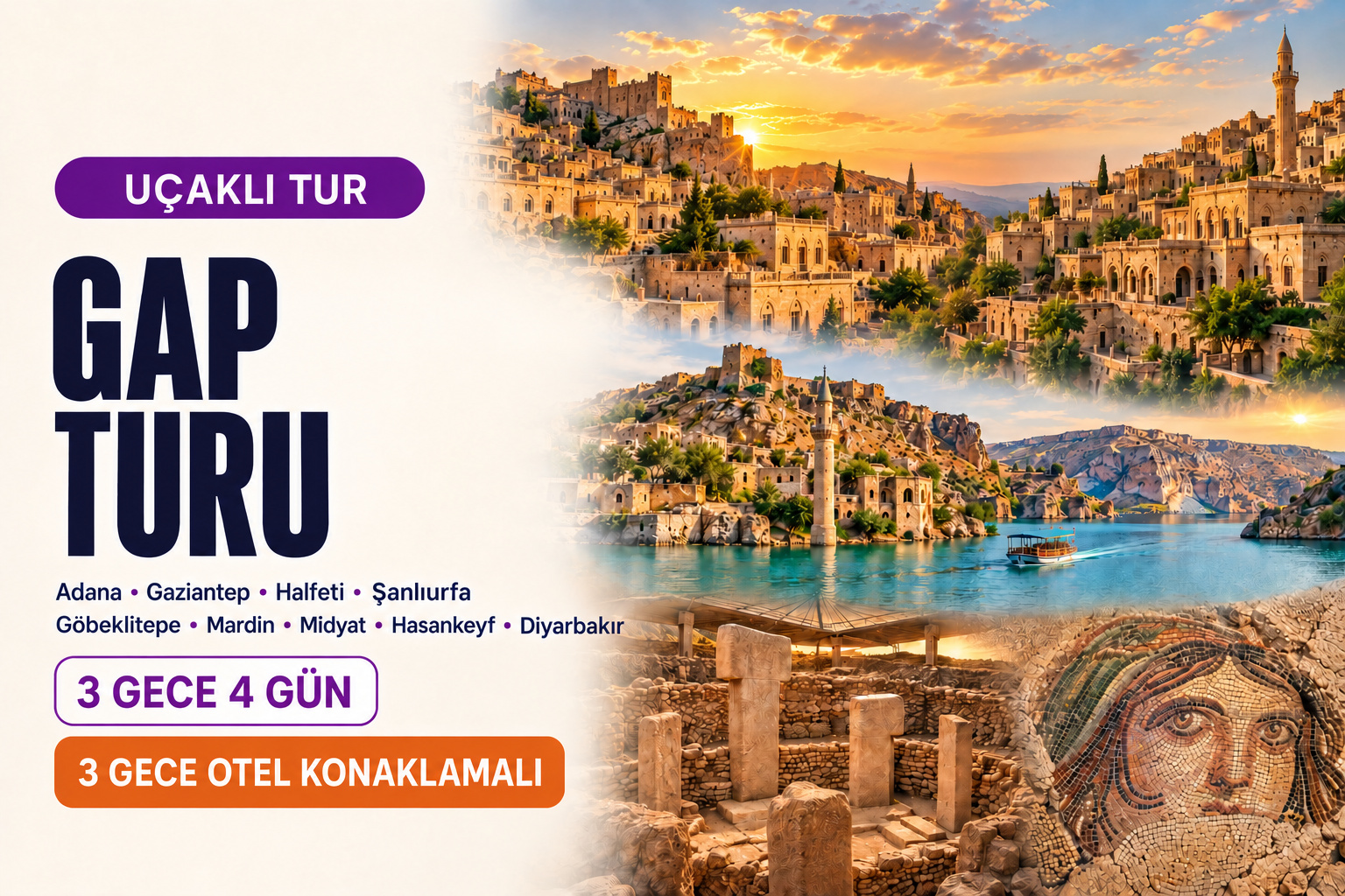 Herşey Dahil Uçaklı GAP Turu 3 Gece 4 Gün