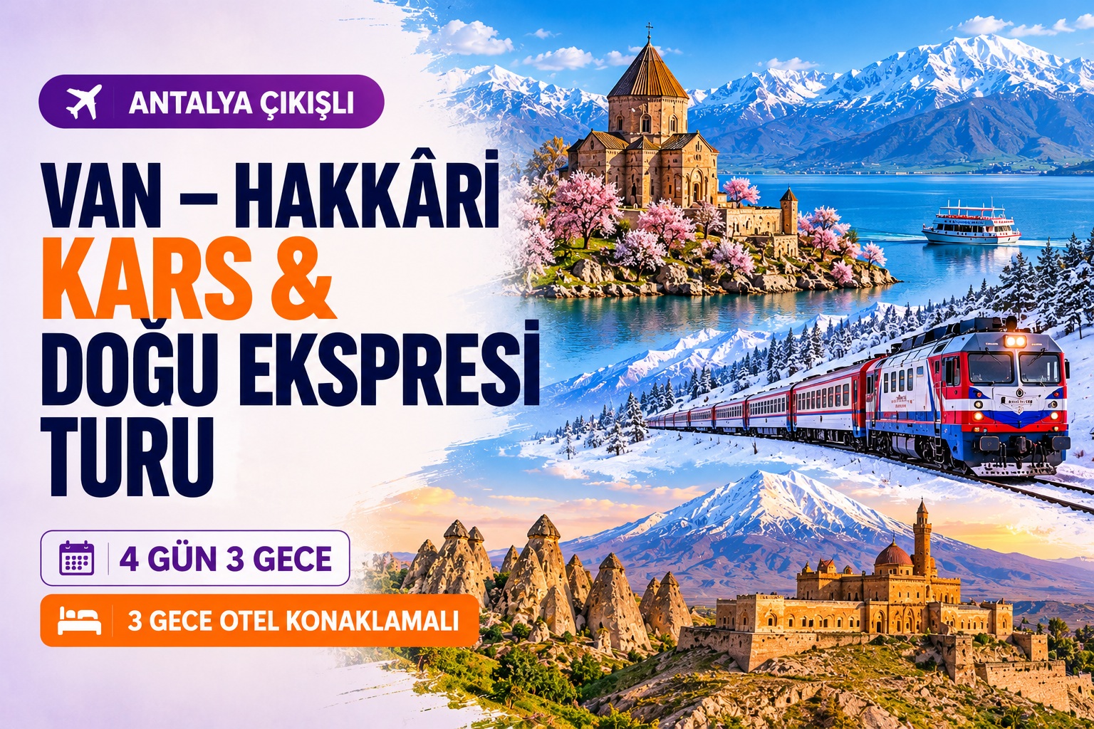 Antalya Çıkışlı Uçaklı Doğu Ekspresi Turu