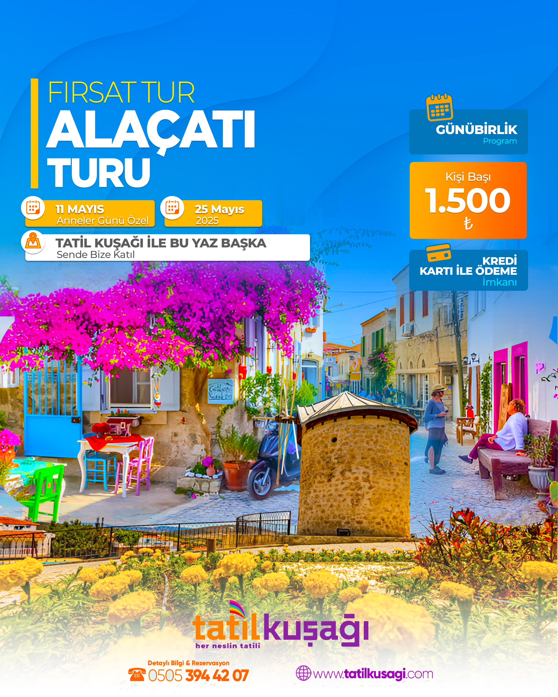 Günübirlik Alaçatı-Çeşme-Efes-Şirince Turu