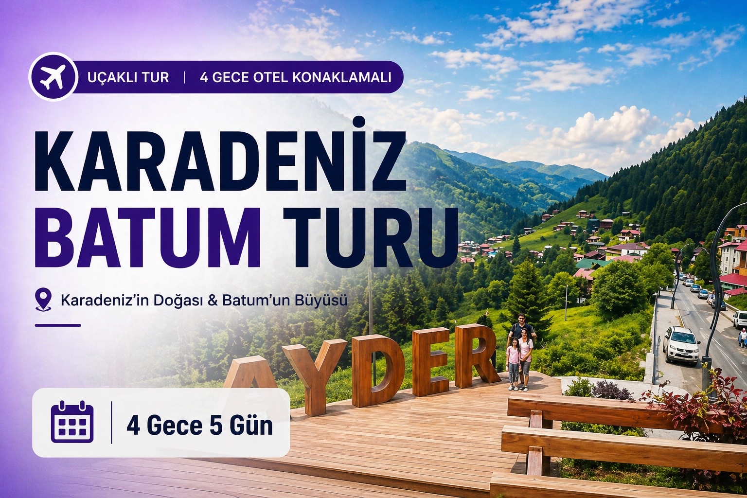 Uçaklı Doğu Karadeniz  Batum Turu 4 Gece Otel Konaklamalı