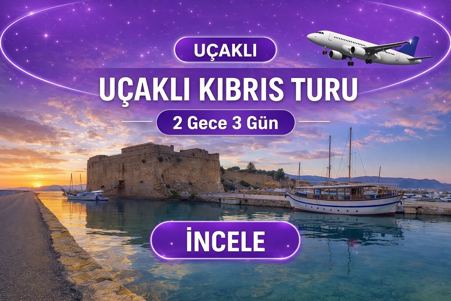 Antalya Çıkışlı Uçaklı Kıbrıs Turu 2 Gece 3 Gün