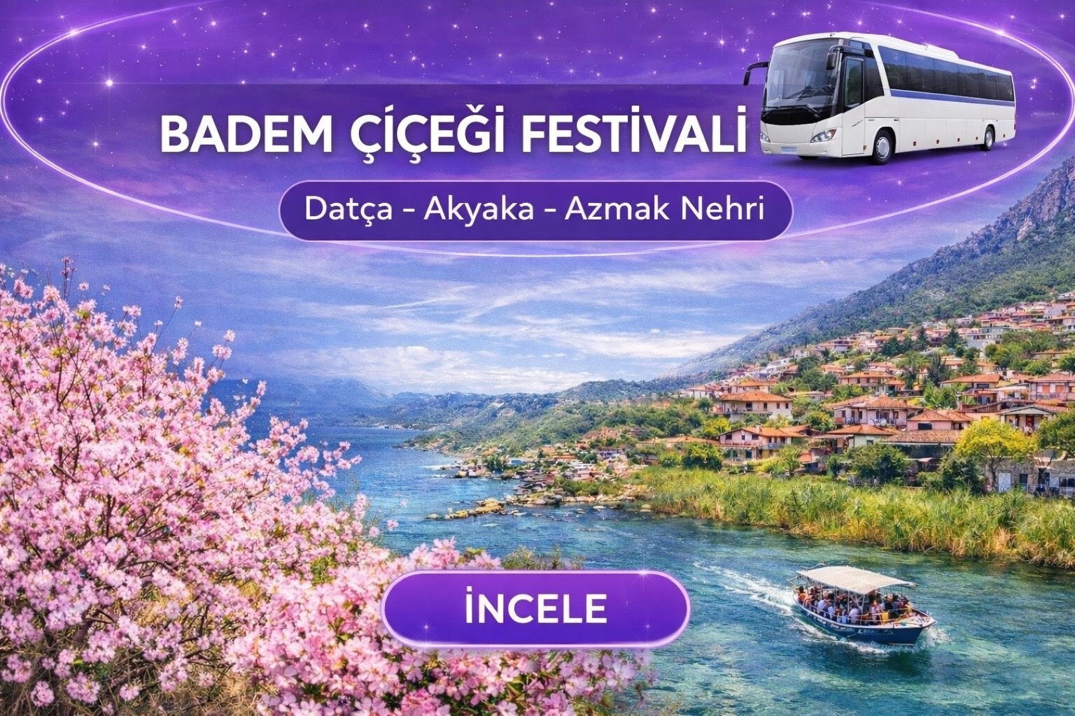 Antalya Çıkışlı Badem Çiçeği Festivali Turu